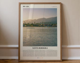 Fotografía impresa de Santa Bárbara, California, Muelle Stearns, Misión