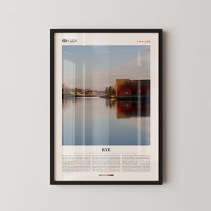 Rye Print New York, Rye Wall Art, Rye Poster, Coastal Town Photo, Long Island Sound Decor, Historic Seaside Landscape