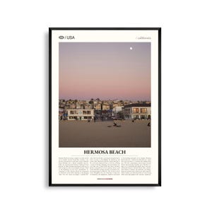 Hermosa Beach print Californië, Hermosa Beach kunst aan de muur, Hermosa Beach poster, Hermosa Beach foto, Hermosa Beach Pier, The Strand, Valley
