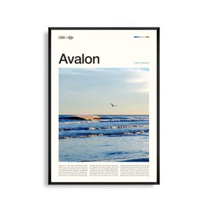 Impresión de Avalon, California, Arte mural de Avalon, Póster de la Isla Catalina, Foto de paisaje costero, Decoración de pueblo playero, Arte natural isleño