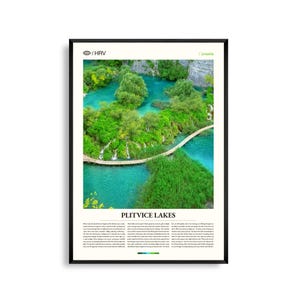 Impresión de los lagos de Plitvice (Croacia), arte mural de los lagos de Plitvice, póster de los lagos de Plitvice, foto de los lagos de Plitvice, cascadas, parque nacional, decoración natural