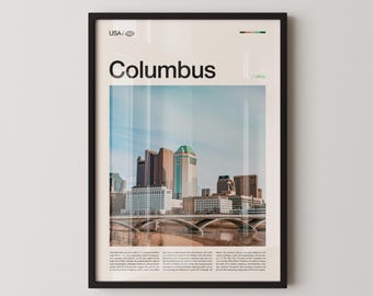 Columbus Ohio Skyline Print, Modern Urban Photography