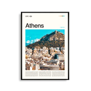 Athen Griechenland Wandkunst, Historischer Stadtbild Druck, Athen Poster, Malerische Akropolis und Urban Fotografie, Mediterran Dekor