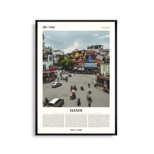 Hanoi Vietnam Wand Kunst, Historische Stadtansicht und Hoan Kiem See Sonnenuntergang Druck, Hanoi Poster, Szenische Südost Asien Fotografie, Urban Decor