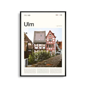 Ulm Druck Deutschland, Ulm Wandkunst, Ulm Poster, Ulm Foto, Ulm Münster, Donau, historische Stadtansicht, gotische Architektur Dekor