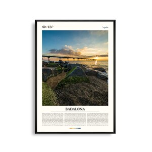Badalona Spanien Wandkunst, Küstenstadtbild Fotografie Druck, Badalona Poster, Malerisches Katalonien Strand Dekor, Mediterrane Wandkunst
