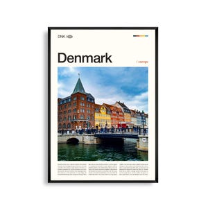 Arte mural de Dinamarca, impresión de paisajes nórdicos y urbanos, póster de Dinamarca, fotografía de la costa europea, decoración escandinava