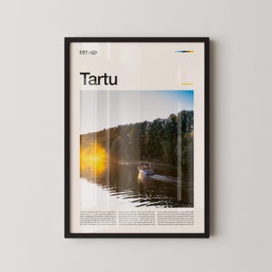 Tartu Print Estonia, Tartu Wall Art, Tartu Poster, Tartu Photo, Town Hall Square, Emajõgi River, Historic Architecture, Baltic City Decor