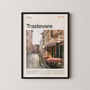 Trastevere Print, Trastevere Wall Art, Trastevere Poster, Trastevere Photography, Italian Historic Quarter, Rome Street Decor