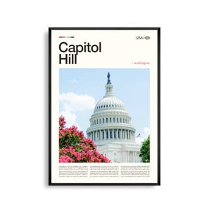 Cappolit Hill Poster Washington DC, Capuchol Hill, Wandkunst, Historisches Viertel Poster, Stadtbild Foto, Urban Decor