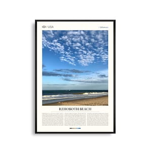 Rehoboth Beach Print Delaware, Rehoboth Wandkunst, Küsten Poster, Atlantik Foto, Strandstadt Dekor, Küstenlandschaft