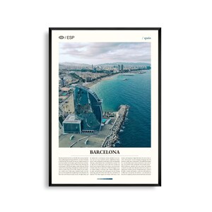 Arte mural de Barcelona, España, impresión de paisajes urbanos y arquitectónicos icónicos, póster de Barcelona, fotografía panorámica de Cataluña, decoración mediterránea