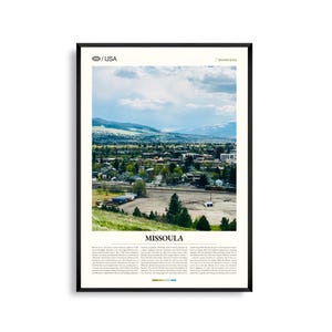 Missoula Montana kunst aan de muur, River Valley landschap print, Missoula poster, schilderachtige natuurfotografie, Big Sky Country Decor
