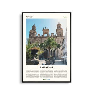 Las Palmas Spanien Wand Kunst, Küsten Stadtbild Druck, Las Palmas Poster, Malerische Kanarische Inseln Fotografie, Atlantik Dekor