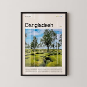 Arte murale del Bangladesh, stampa fotografica di paesaggi panoramici e paesaggi urbani culturali, poster del Bangladesh, decorazioni da viaggio in Asia meridionale