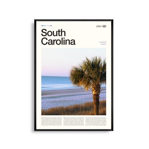 Impresión de Carolina del Sur, Arte mural de Carolina del Sur, Póster de Carolina del Sur, Fotografía de paisaje costero, Decoración sureña, Fotografía de naturaleza