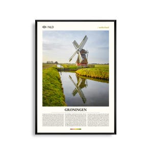 Groningen Niederlande Wandkunst, Historische Stadtansicht, Kanal Poster, Groningen Poster, Europäische Fotografie, Urban Dekor
