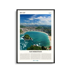 San Sebastian Spanien Wandkunst, Küstenstadt und Strand Druck, San Sebastian Poster, Landschaftsbild Baskenland Fotografie, Nordspanien Dekor