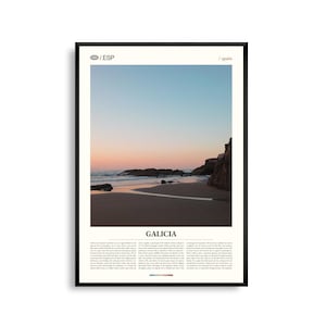 Galizien Spanien Wandkunst, Küstenlandschaft Landschaftsdruck, Galizien Poster, Landschaft im Nordwesten Spaniens Fotografie, Ozeandekor