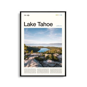 Lake Tahoe Druck Kalifornien, Lake Tahoe Wandkunst, Lake Tahoe Poster, Lake Tahoe Foto, Emerald Bay, Sand Hafen, Himmlischer Berg