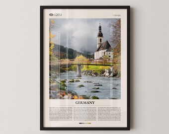 German Church Photography Print, Scenic Landscape Art