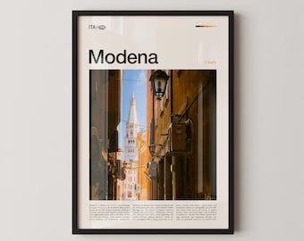 モデナのプリント、モデナの壁画、モデナのポスター、モデナの写真、イタリアの歴史的な都市、エミリア・ロマーニャ州の装飾