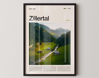 Zillertal Valley Print, Austrian Alps Photography, Mountain Landscape Art