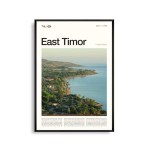 Arte mural de Timor Oriental, impresión fotográfica de paisaje de isla tropical, póster de Timor Oriental, decoración escénica del Sudeste Asiático, ilustraciones de viajes