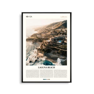 Impresión de Laguna Beach, California, arte mural de Laguna Beach, póster de Laguna Beach, fotografía de Laguna Beach, playa principal, parque estatal Crystal Cove, Heisler
