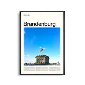 Arte mural de Brandeburgo, Alemania, impresión de arquitectura histórica y rural, póster de Brandeburgo, fotografía panorámica del noreste de Alemania