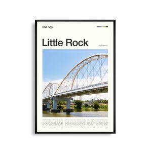 Impression Little Rock Arkansas, art mural Little Rock, affiche Little Rock, photo Little Rock, décoration de la rivière Arkansas, art du paysage urbain du sud