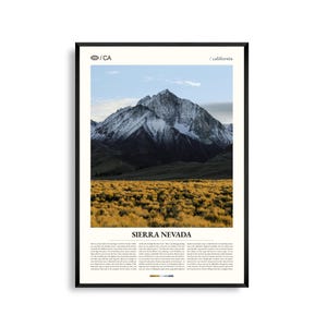 Siera Nevada Poster, Siera Nevada Plakat, Kalifornien Foto, Yosemite National Park, Lake Tahoe