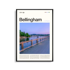 Impression Bellingham Washington, art mural Bellingham, affiche Bellingham, photo de paysage côtier, décoration du nord-ouest du Pacifique