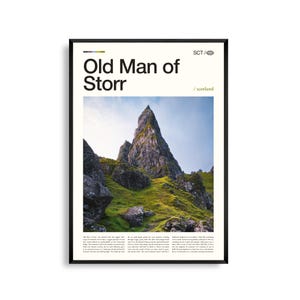 Art mural Old Man of Storr en Écosse, impression de photographie de paysage de l'île de Skye, affiche Old Man of Storr, décor nature pittoresque, oeuvre d'art de voyage