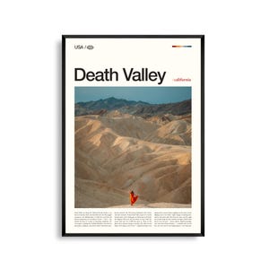 Death Valley print Californië, kunst aan de muur Death Valley, poster Death Valley, Death Valley foto, Mesquite platte zandduinen, Badwater Basin