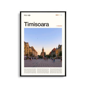Timisoara Print Rumania, Timișoara Wall Art, Cartel de Timișoara, Foto de Timișoara, Union Square, Arquitectura Barroca, Decoración del Paisaje Urbano