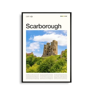 Scarough Borough England, Scarbor Borough, Wandkunst, Scarfutter Poster, Scarfutter Foto, Seaside Cliffs, Seaside Cliffs, Beachfront, Castle Ruine