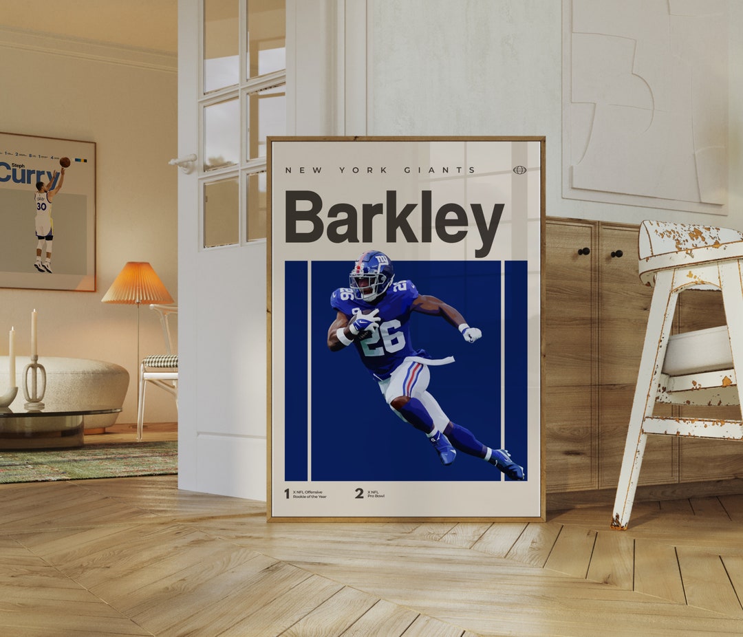 Saquon Barkley Poster, New York Giants NFL Poster, Minimalist