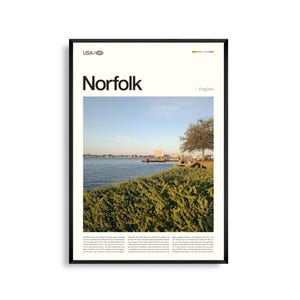 Norfolk Druck Virginia, Norfolk Wandkunst, Norfolk Poster, Küstenstadt Foto, Hafen Landschaftsdekor, Gezeitenregion Kunst