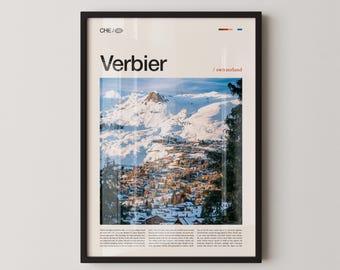 Verbier Print Switzerland, Verbier Wall Art, Verbier Poster, Verbier Photo, Alpine Ski Resort, Mountain Landscape, Swiss Alps Decor