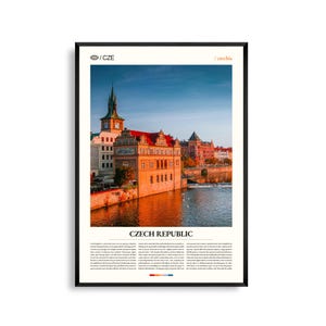 Arte mural de la República Checa, impresión de paisajes urbanos históricos y rurales, póster de la República Checa, decoración fotográfica de paisajes de Europa Central
