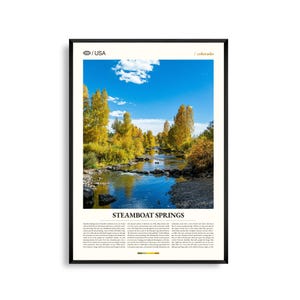 Impresión de Steamboat Springs, Colorado, Arte mural de Steamboat, Póster de pueblo de montaña, Foto de paisaje alpino, Decoración rústica, Arte natural