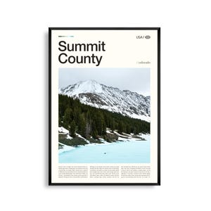 Impresión del condado de Summit, Colorado, arte mural de Summit, póster de montaña, foto de paisaje alpino, decoración de las Montañas Rocosas, arte natural