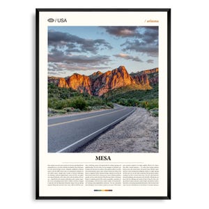 Art mural Mesa Arizona, impression paysage désertique, affiche Mesa, photographie panoramique de Sonora, décoration d'intérieur sud-ouest