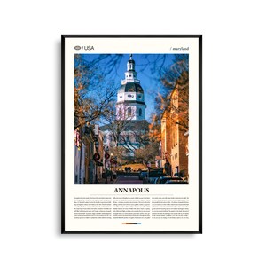 Annapolis Print Maryland, Annapolis Wandkunst, Annapolis Poster, Annapolis Foto, Chesapice Bay Waterfront, Historisches Zentrum, Kolonialstil