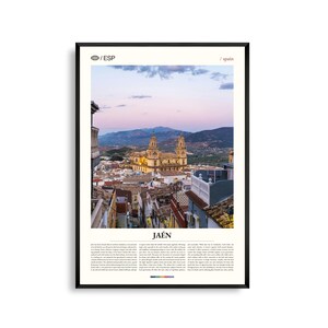 Arte mural de Jaén, España, impresión de paisaje de olivar, póster de Jaén, fotografía panorámica de Andalucía, decoración del sur de España