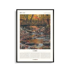 Cary Print North Carolina, Cary Wandkunst, Cary Poster, Vorstadtlandschaft Foto, Dreieck Region Dekor, südliche Stadtansicht