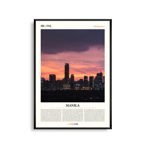 Manila, Filippine - Arte murale, stampa di paesaggi urbani storici e tramonti sulla baia, poster di Manila, fotografia panoramica del Sud-est asiatico, arredamento urbano
