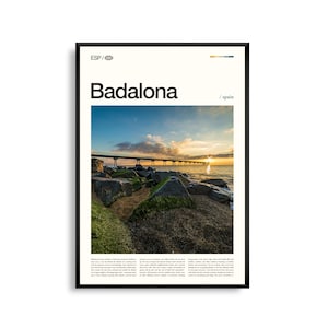 Badalona Spanien Wandkunst, Küstenstadtbild Fotografie Druck, Badalona Poster, Malerisches Katalonien Strand Dekor, Mediterrane Wandkunst