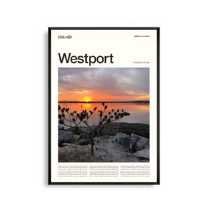 Westport Portanat, Nordportkette, Westport Port, Portland Poster, Küstenlandschaft, New England Dekor, Küstenlandschaft